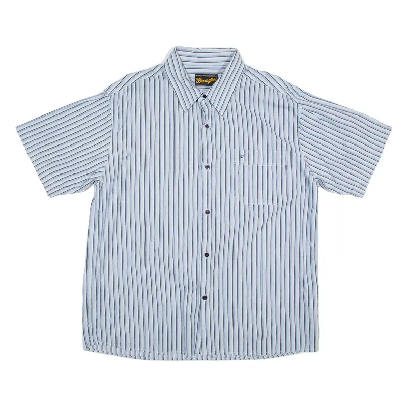 WRANGLER Mens Shirt Blue Striped XL