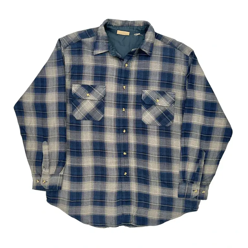 Northwest Territory Checked Flannel Shirt - XL Blue Cotton
