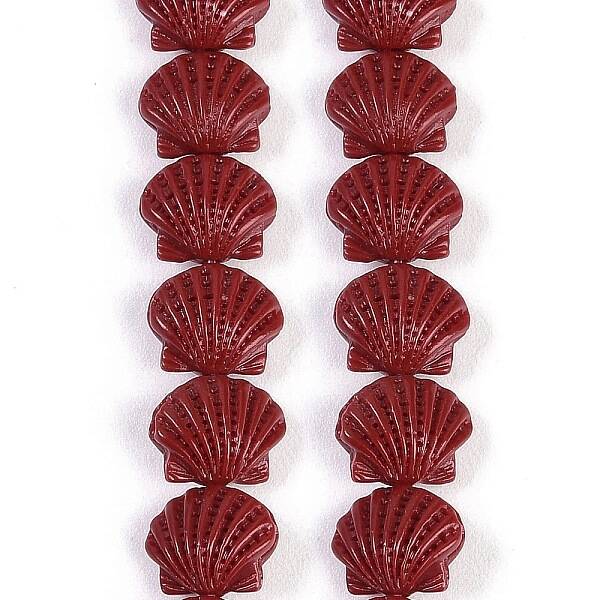 Synthetic Coral Dyed Carved Beads Strands
