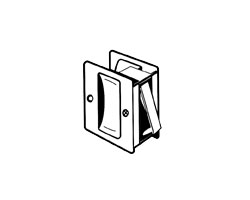 Don-Jo Pocket Door Lock Field Reversable, 2-1/2 Width, 2-3/4 Height, Brass, Passage, Adjustable For Thickness, Flat, Matte ...