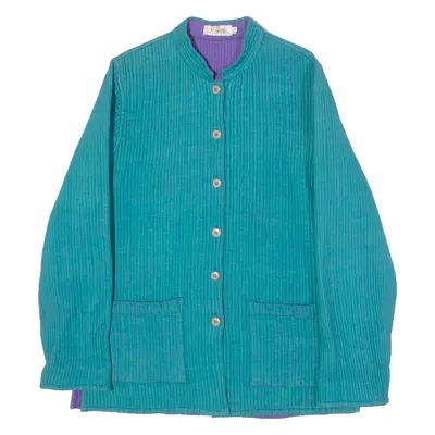 SAFFRON Womens Quilted Jacket Green 80s S