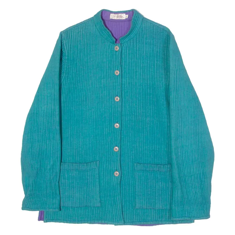 SAFFRON Womens Quilted Jacket Green 80s S