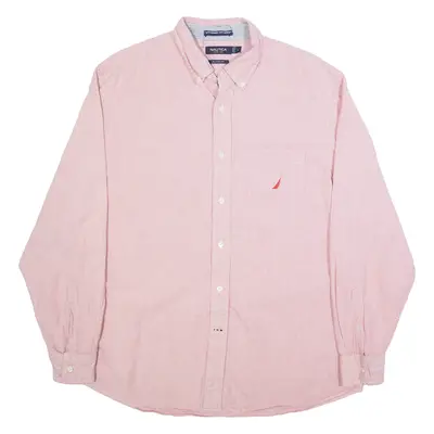 NAUTICA Mens Shirt Pink Striped Long Sleeve L
