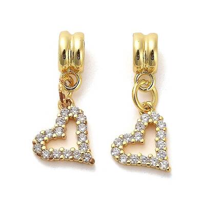 Rack Plating Brass Micro Pave Cubic Zirconia Charms