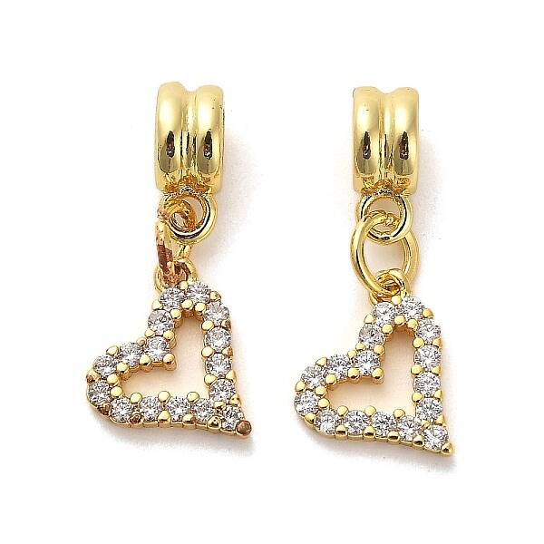 Rack Plating Brass Micro Pave Cubic Zirconia Charms