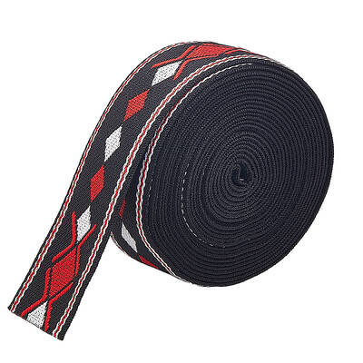 CHGCRAFT 1.5 Inch Polyester Webbing Strap Heavy Webbing Straps Soft Webbing Belt Jacquard Rhombus Ribbon for Purse Making