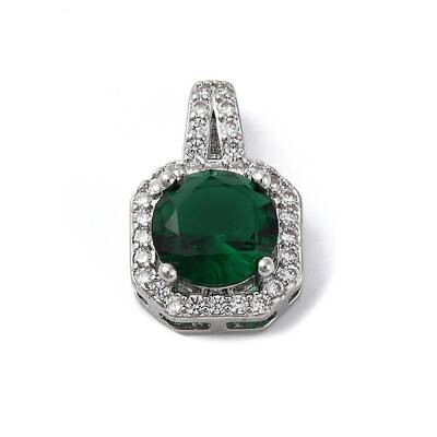 Brass Micro Pave Cubic Zirconia Pendants