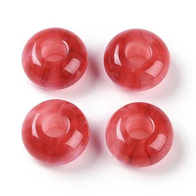Resin European Beads with Glitter Powder
