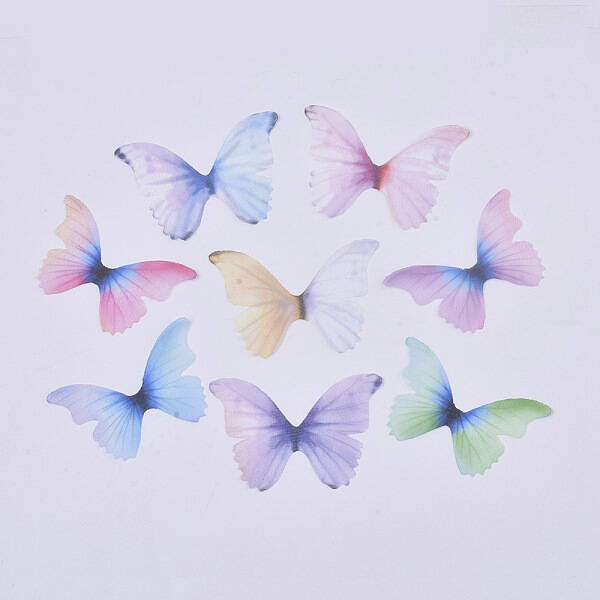 Two Tone Polyester Fabric Wings Crafts Decoration