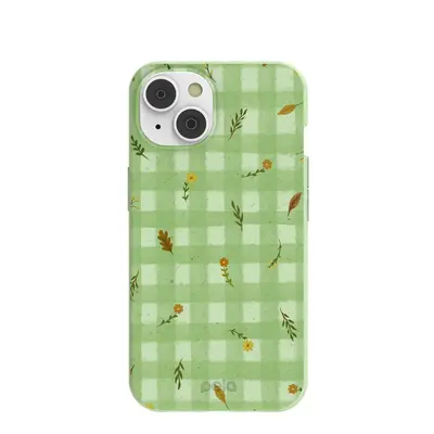 Sage Green Fall Gingham iPhone 14/16e Case