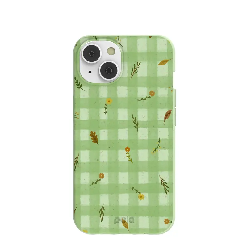 Sage Green Fall Gingham iPhone 14/16e Case