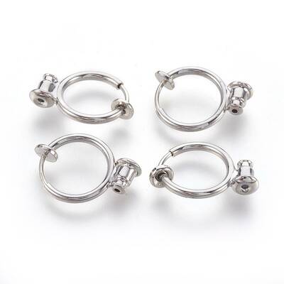 Brass Clip-on Hoop Earrings