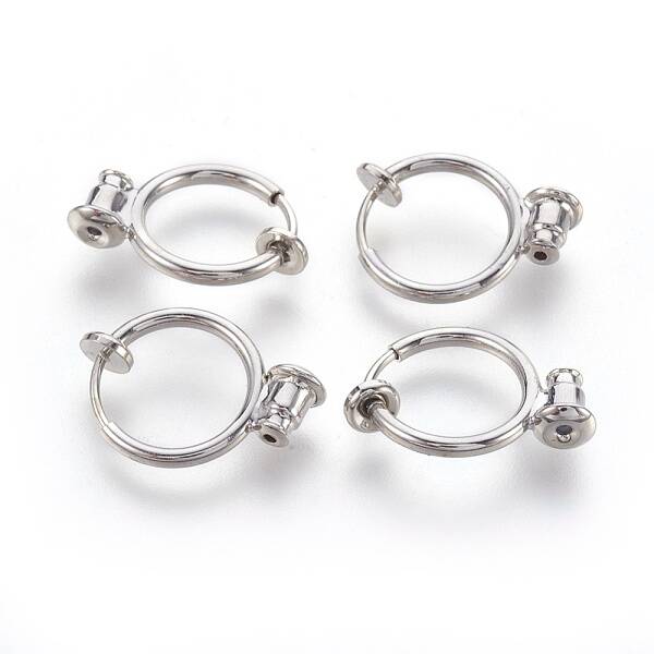 Brass Clip-on Hoop Earrings