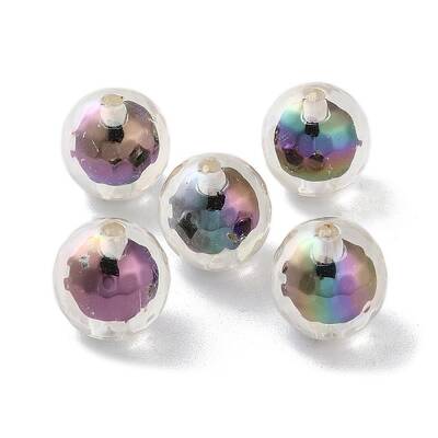 UV Plating Rainbow Iridescent Acrylic Beads