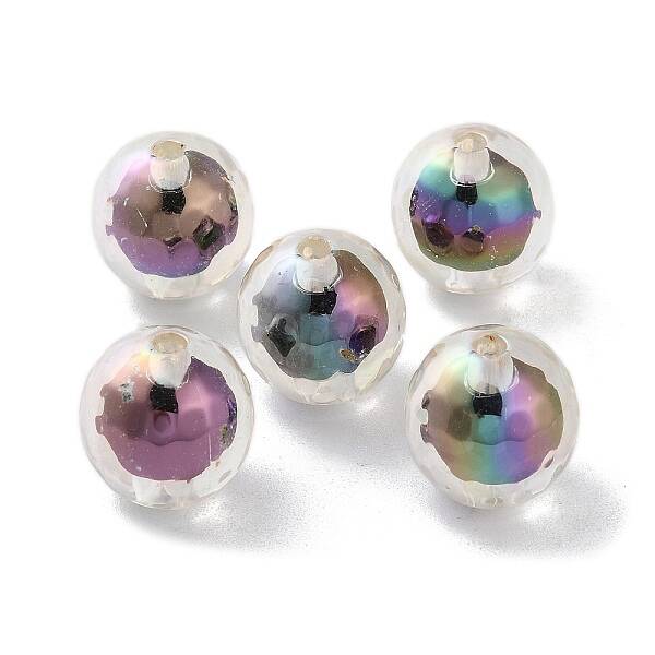 UV Plating Rainbow Iridescent Acrylic Beads