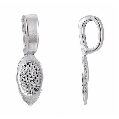 Tibetan Style Alloy Glue-on Flat Pad Bails