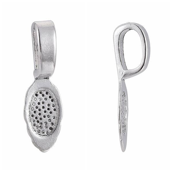 Tibetan Style Alloy Glue-on Flat Pad Bails