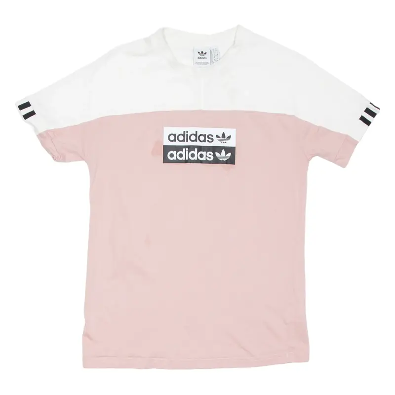 ADIDAS Womens T-Shirt Pink UK 8