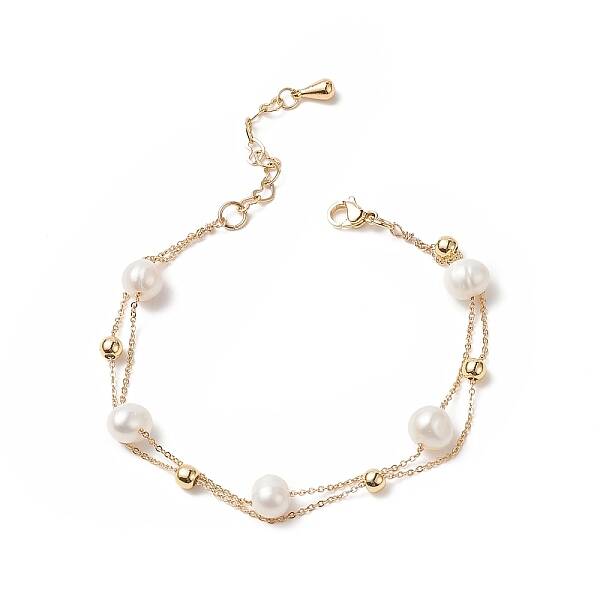 Natural Pearl Beaded Double Layer Multi-strand Bracelet