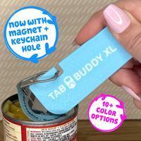 Tab Buddy XL Colors- Food can tab opener help for long nails, sore hands; assistive veggie, soup, cat, dog food magnet tech g...
