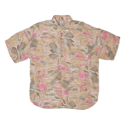 Mens Shirt Brown Viscose Crazy Pattern L
