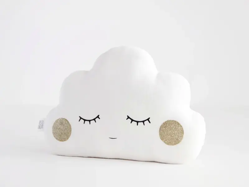 Small Cloud Pillow (5 colors) with Glitter Cheeks
