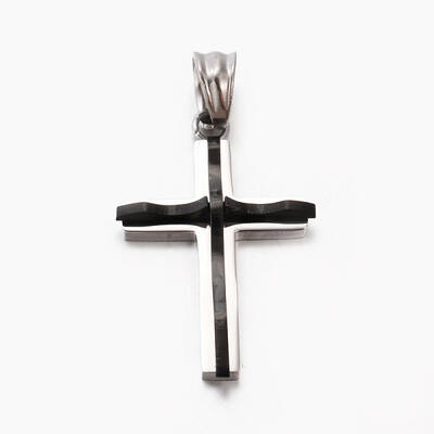 Fashion Men Bi-Color 201 Stainless Steel Cross Pendant