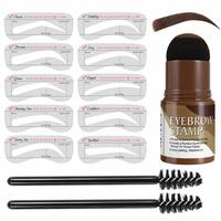Thick Tube Brow Stamping and Shaping Kit for Brows, Browss Stamping Kit with 10 Styles Reusable Brow Templates, 2 Brow Pencil...
