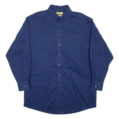 GOLD LABEL Plain Shirt Blue Long Sleeve Mens M