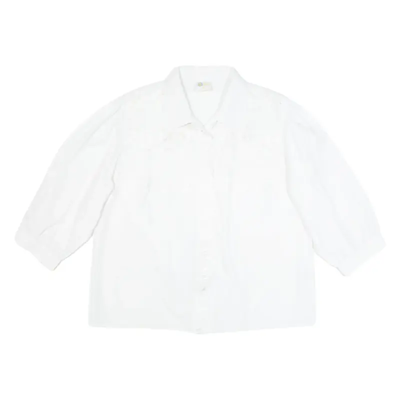 YOUR SIXTH SENSE Womens Plain Shirt White Long Sleeve L