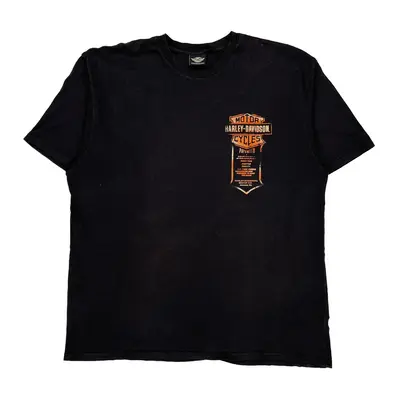 Harley Davidson Graphic T-Shirt - 2XL Black Cotton