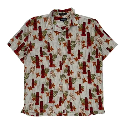 Marc Edwards Graphic Hawaiian Shirt - Large Multicoloured Viscose