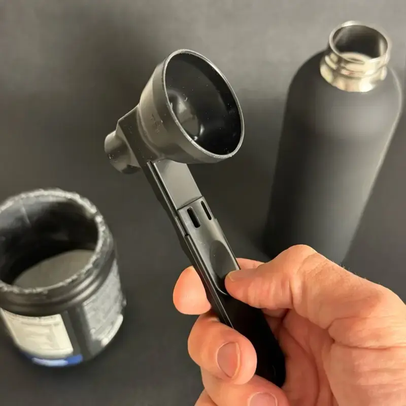 Powder Pour 2.0 Funnel Scoop - Slide to Pour Powder Supplements into Bottles