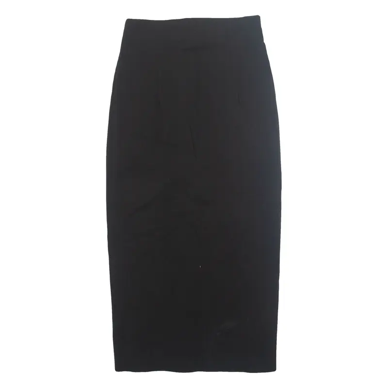 ZARA Womens Straight Skirt Black Midi XS