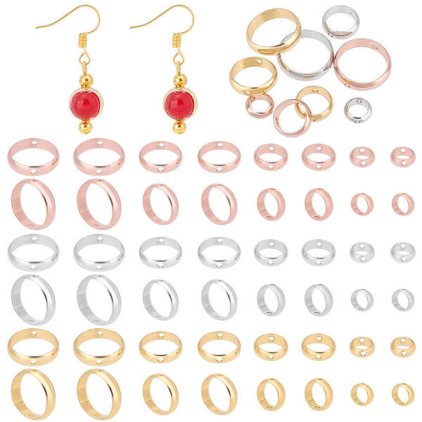 72Pcs 12 Style Brass Bead Frame