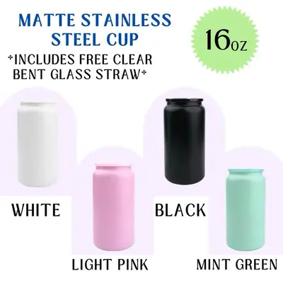 Customized Stainless Steel Matte finish cup - choose your design during our LIVE