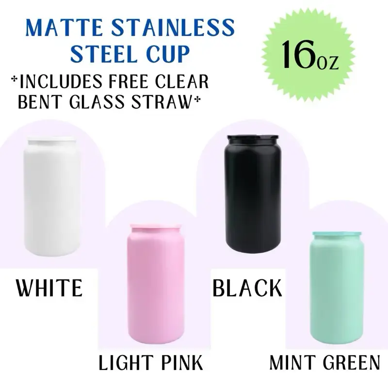 Customized Stainless Steel Matte finish cup - choose your design during our LIVE