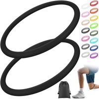 2 Pcs Silicone Patella Tendon Support Patella Knee Band for Basketball Knee Pain Running Tendon Brace Support Strap (Black)