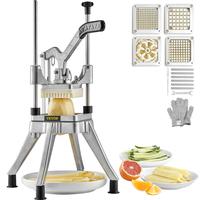 VEVOR Commercial Chopper with 4 Replacement Blades Commercial Vegetable Chopper Stainless Steel French Fry Cutter Potato Dice...