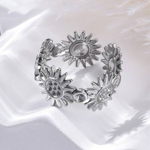Sun 304 Stainless Steel Open Cuff Ring Components