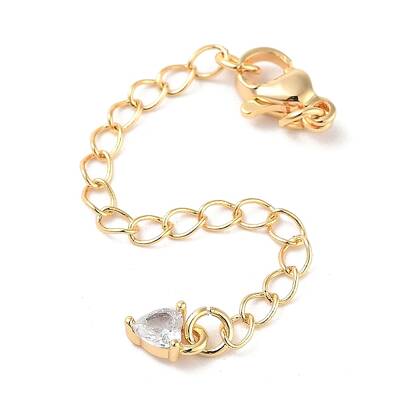 Brass with Cubic Zirconia Chain Extender