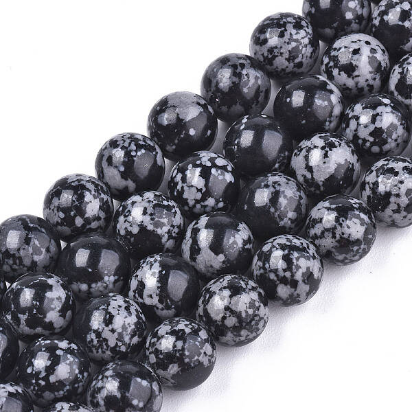 Natural Snowflake Obsidian Beads Strands