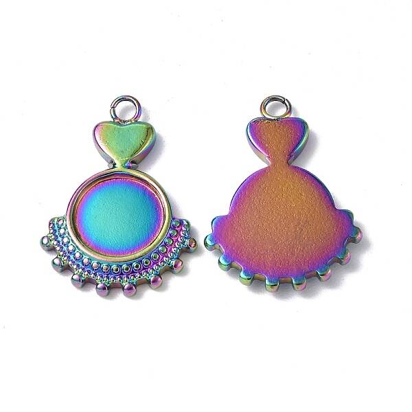 Ion Plating(IP)  304 Stainless Steel Pendant Cabochon Settings