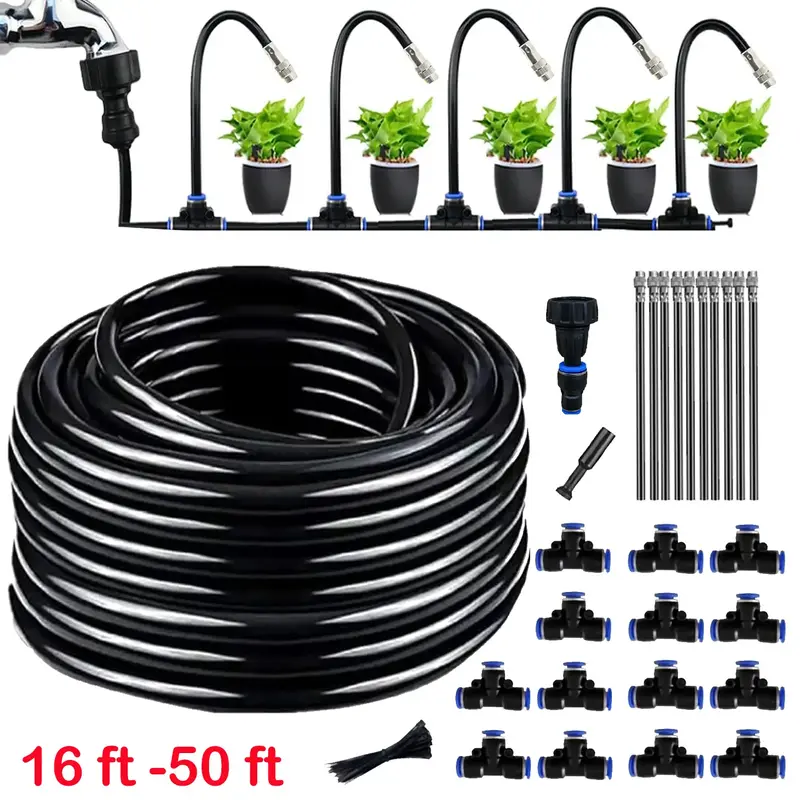 Drip Irrigation System, Drip Irrigation Kit Automatic Irrigation System for Garden, Adjustable Garden Watering Misting System...