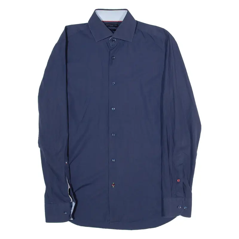 TOMMY HILFIGER Tailored Fit Mens Formal Shirt Blue Long Sleeve M