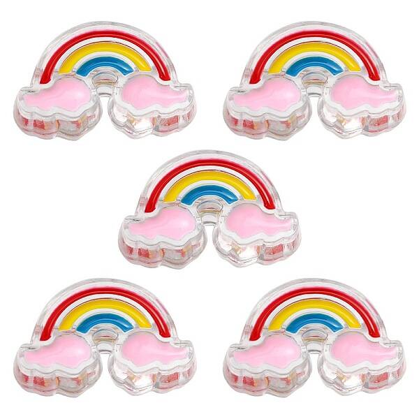 5Pcs Transparent Acrylic Enamel Beads
