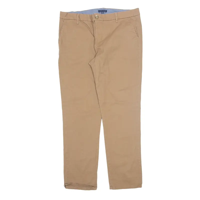 TOMMY HILFIGER Chino Trousers Brown Regular Tapered Womens W36 L30