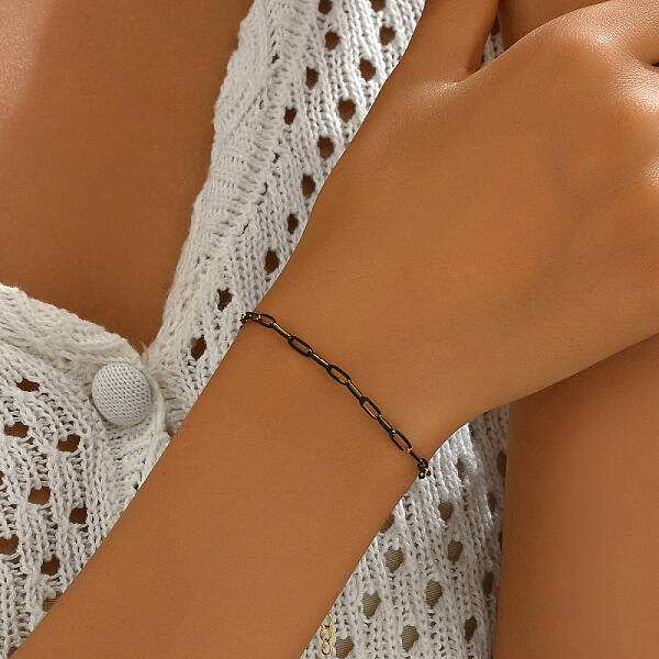Vintage Brass Enamel Cable Chain Bracelets