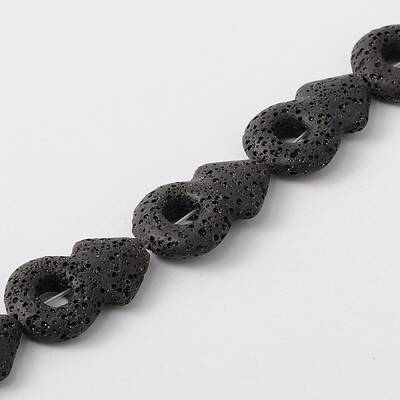 Synthetic Lava Rock Bead Strands