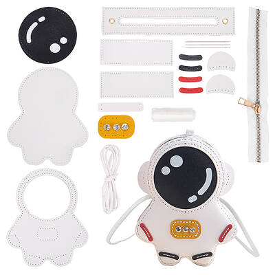 DIY Sew on PU Leather Astronaut Shaped Multi-Use Crossbody/Shoulder Bag/Backpack Making Kits